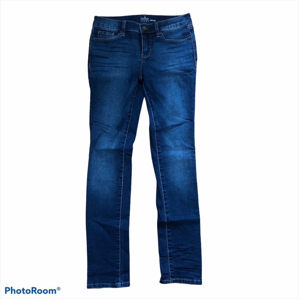 New York & Company Mid Rise Dark Wash Petite Jeans